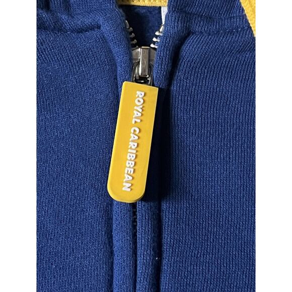 Royal Caribbean Hoodie Mens Large Blue Full Zip Fleece Embroidered Logo Cruise - Picture 4 of 9